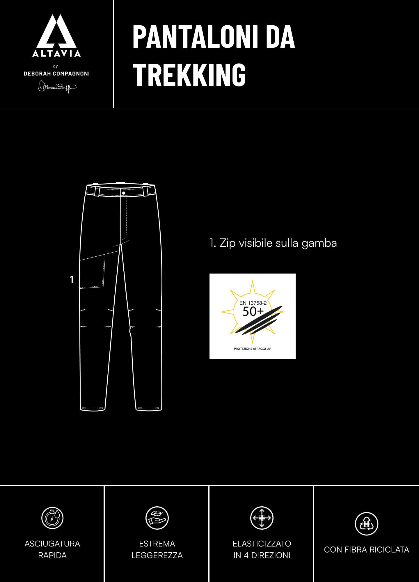 ALTAVIA WITH DEBORAH COMPAGNONI hiking trousers