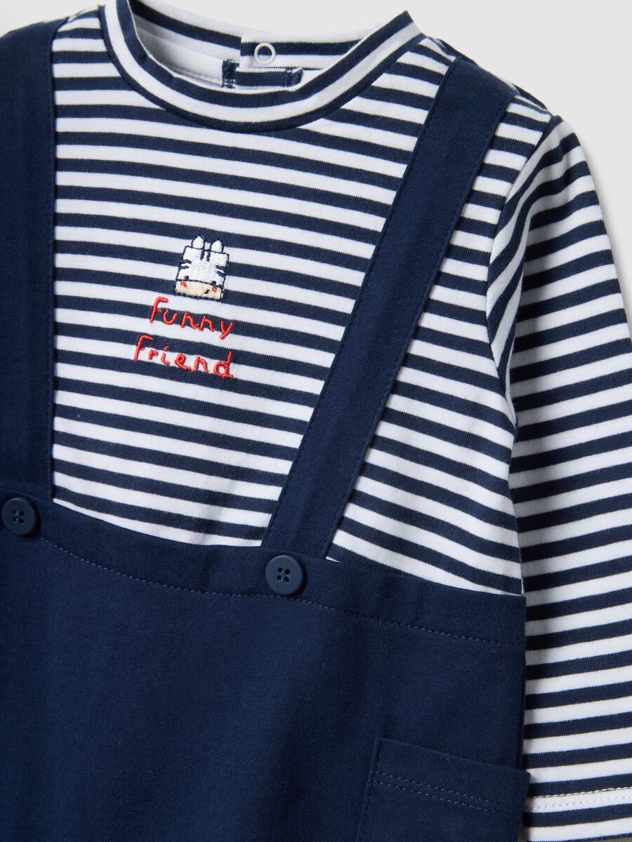 Multicoloured Pure Cotton Baby Romper with Stripes and Buttons_2