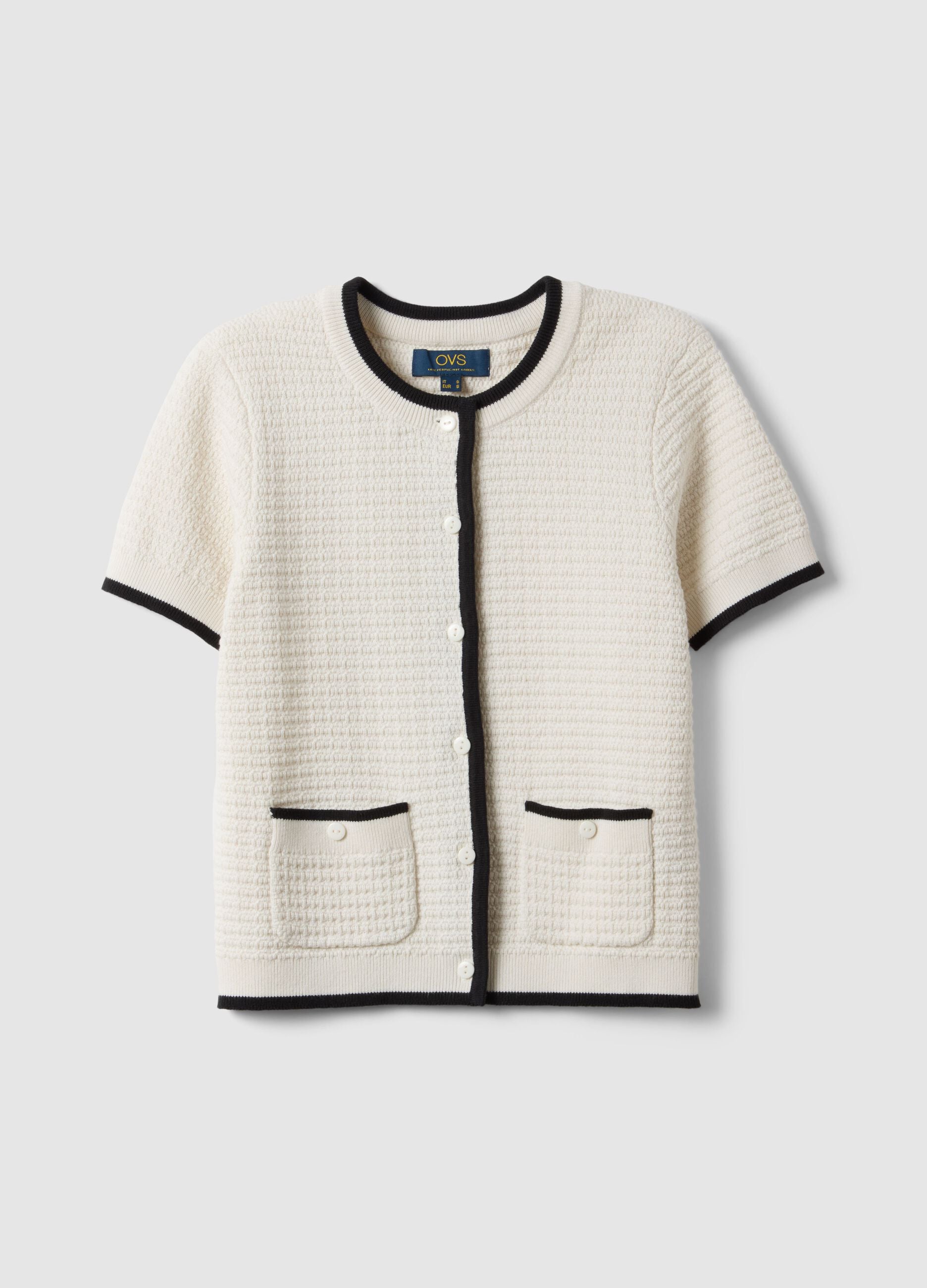 White cardigan in pure cotton regular fit with buttons