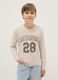 Maglietta beige da ragazzo in puro cotone regular fit con stampa_0