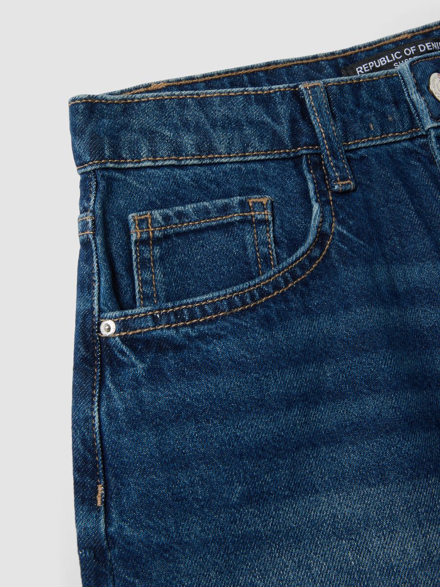 Blue shorts in pure cotton_5