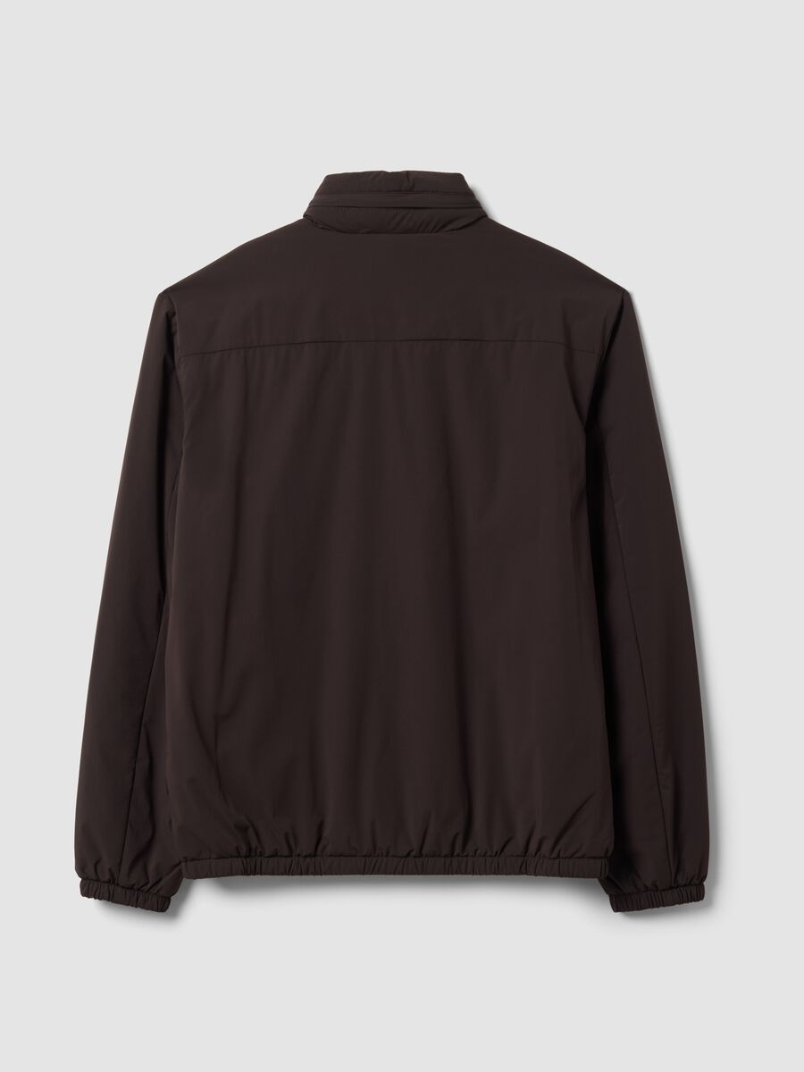 Brown padded stretch-fabric jacket, regular fit_1
