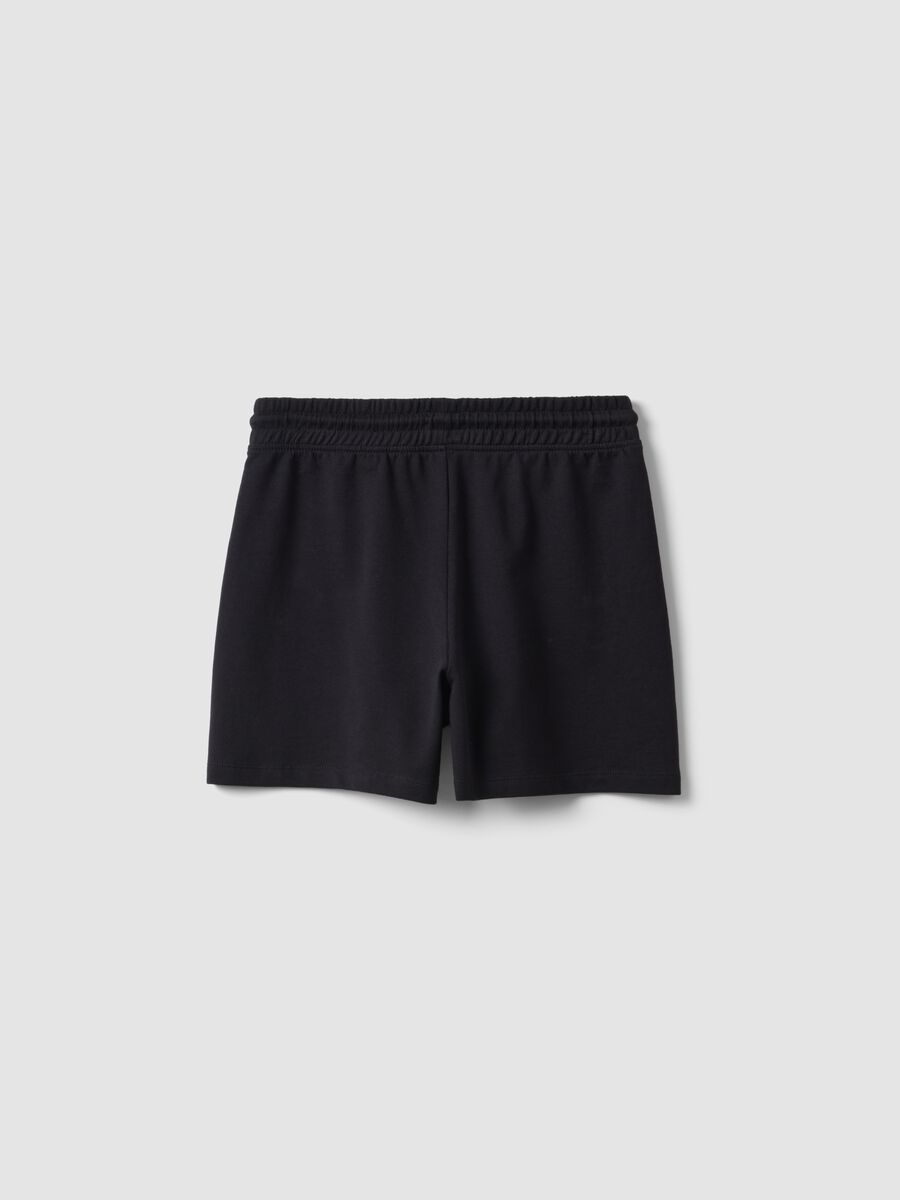 Girls&rsquo; black pure cotton shorts, regular fit_4