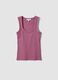 Pink fitted stretch cotton tank top_4