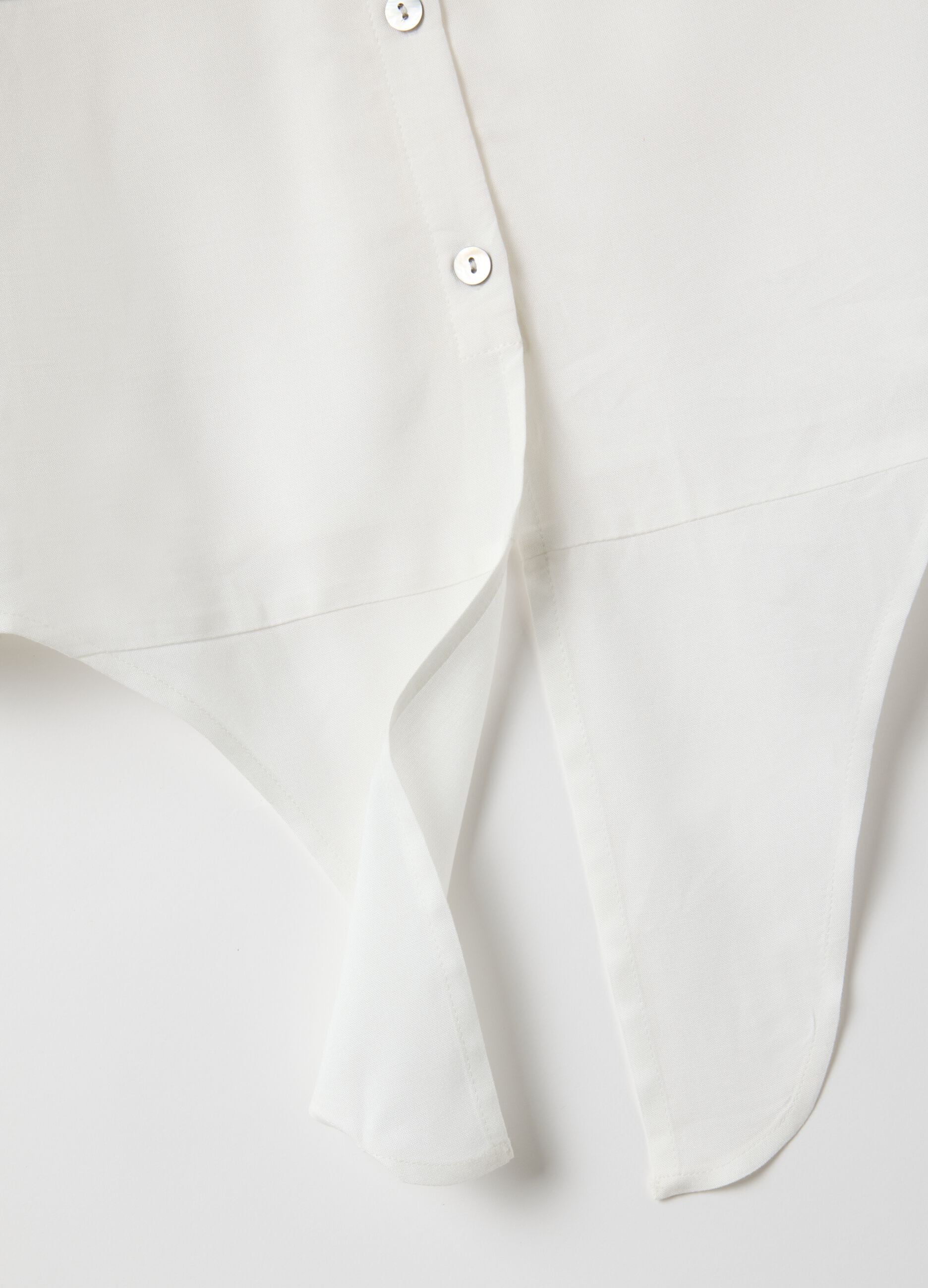 White pure viscose regular fit shirt