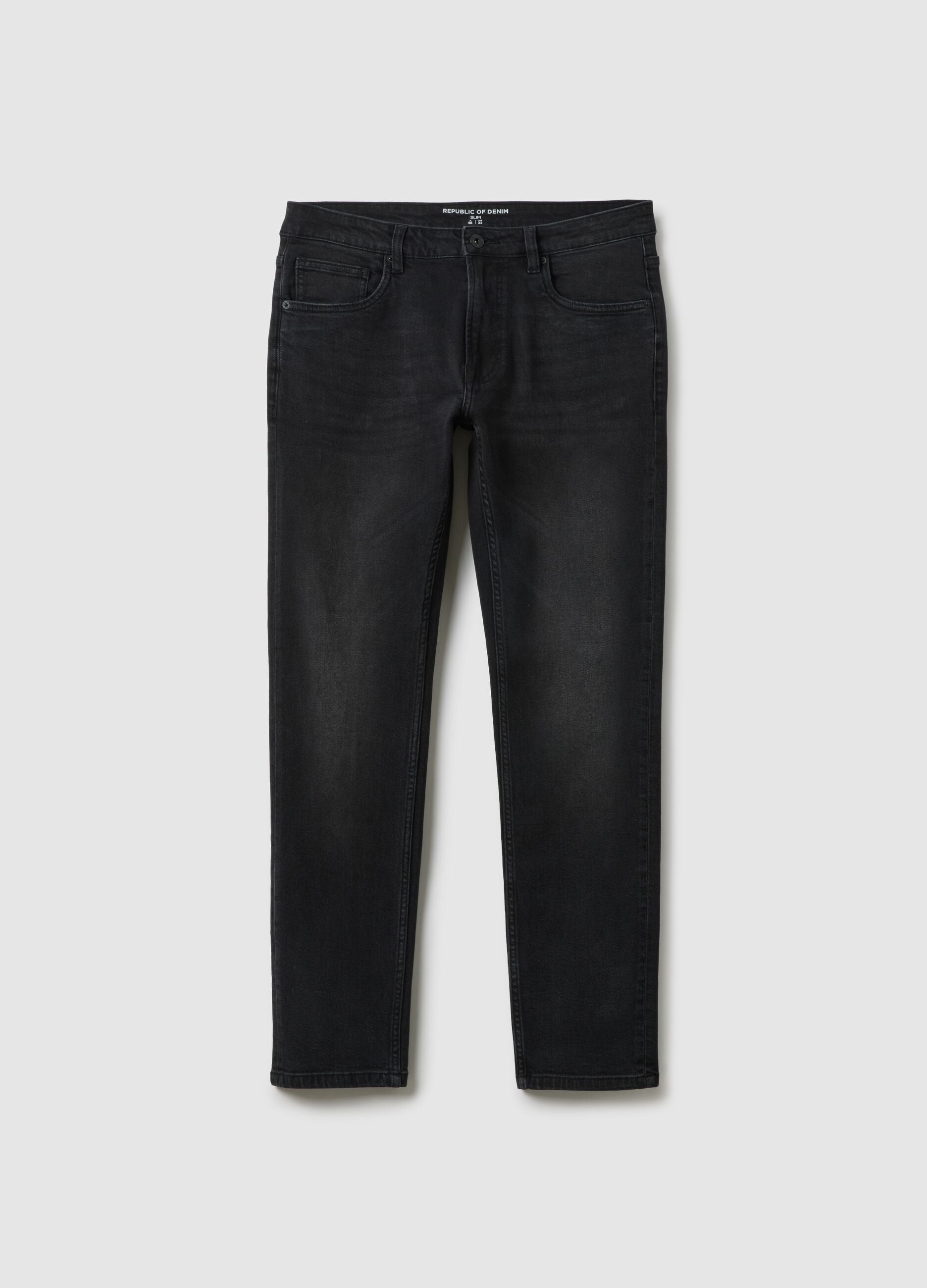 Black slim fit stretch cotton jeans
