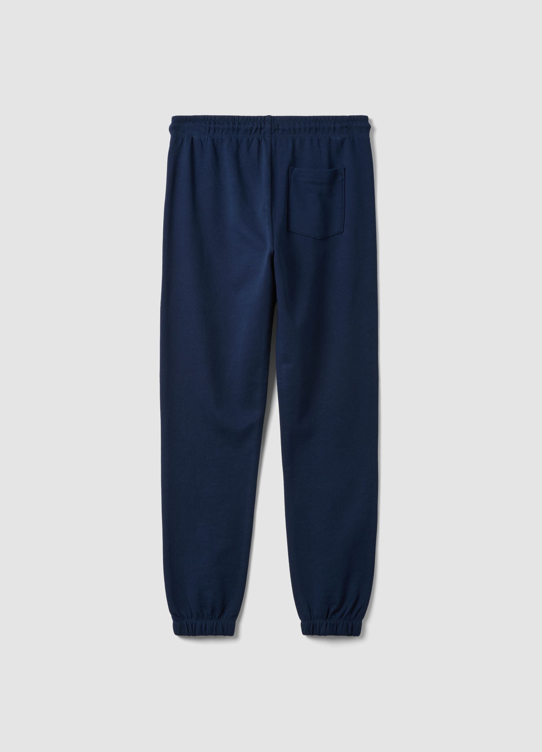 Blue regular-fit joggers in pure organic cotton for boys