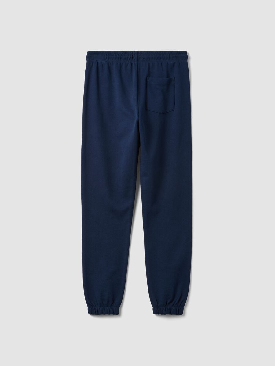 Blue regular-fit joggers in pure organic cotton for boys_4