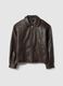 Brown padded oversized jacket with zip_5