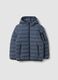 Grey Ultralight padded hooded jacket with zip for boys_0