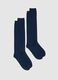 Two-pack of long blue cotton stretch socks_0