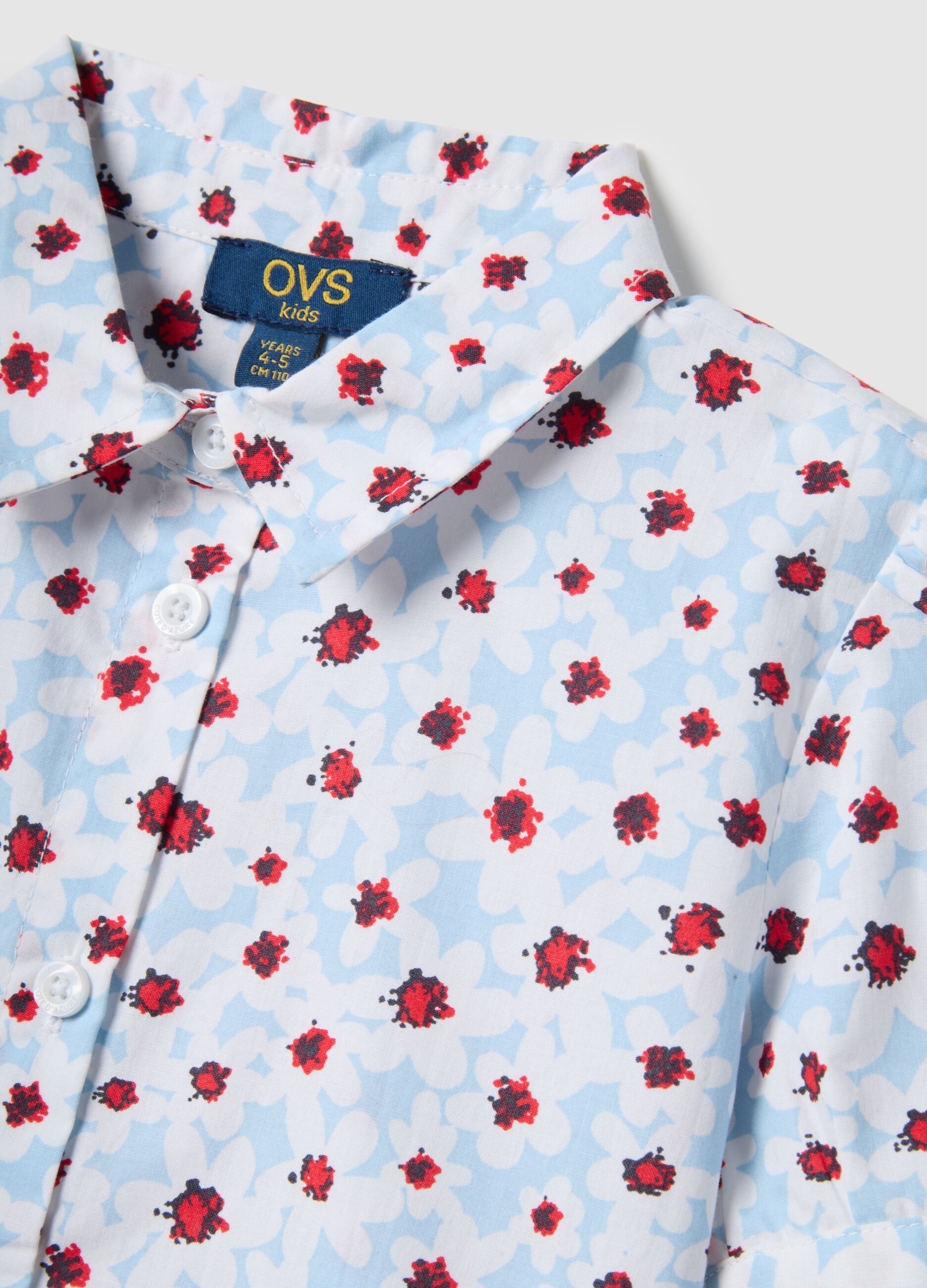 Girls' Multicolour Floral Pure Cotton Shirt - Regular Fit