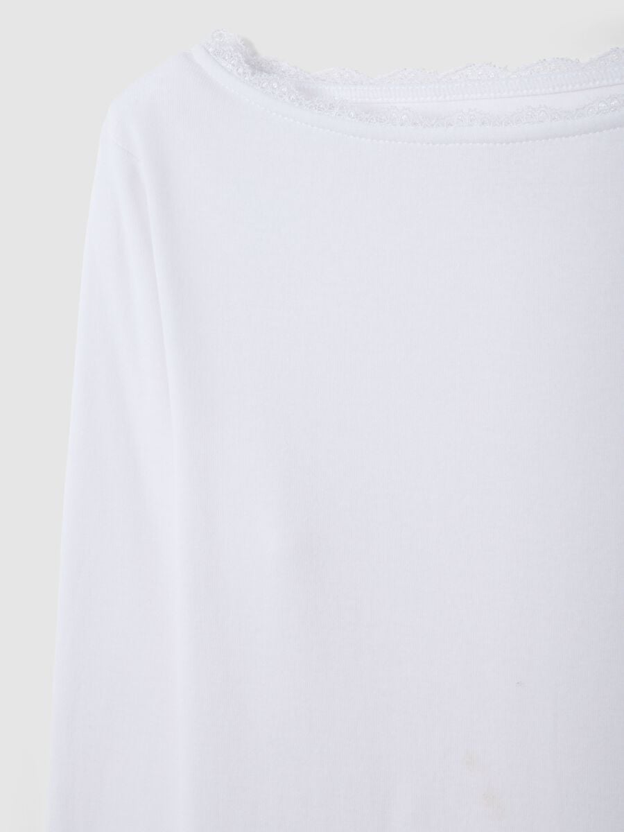 White pure cotton regular fit t-shirt_5