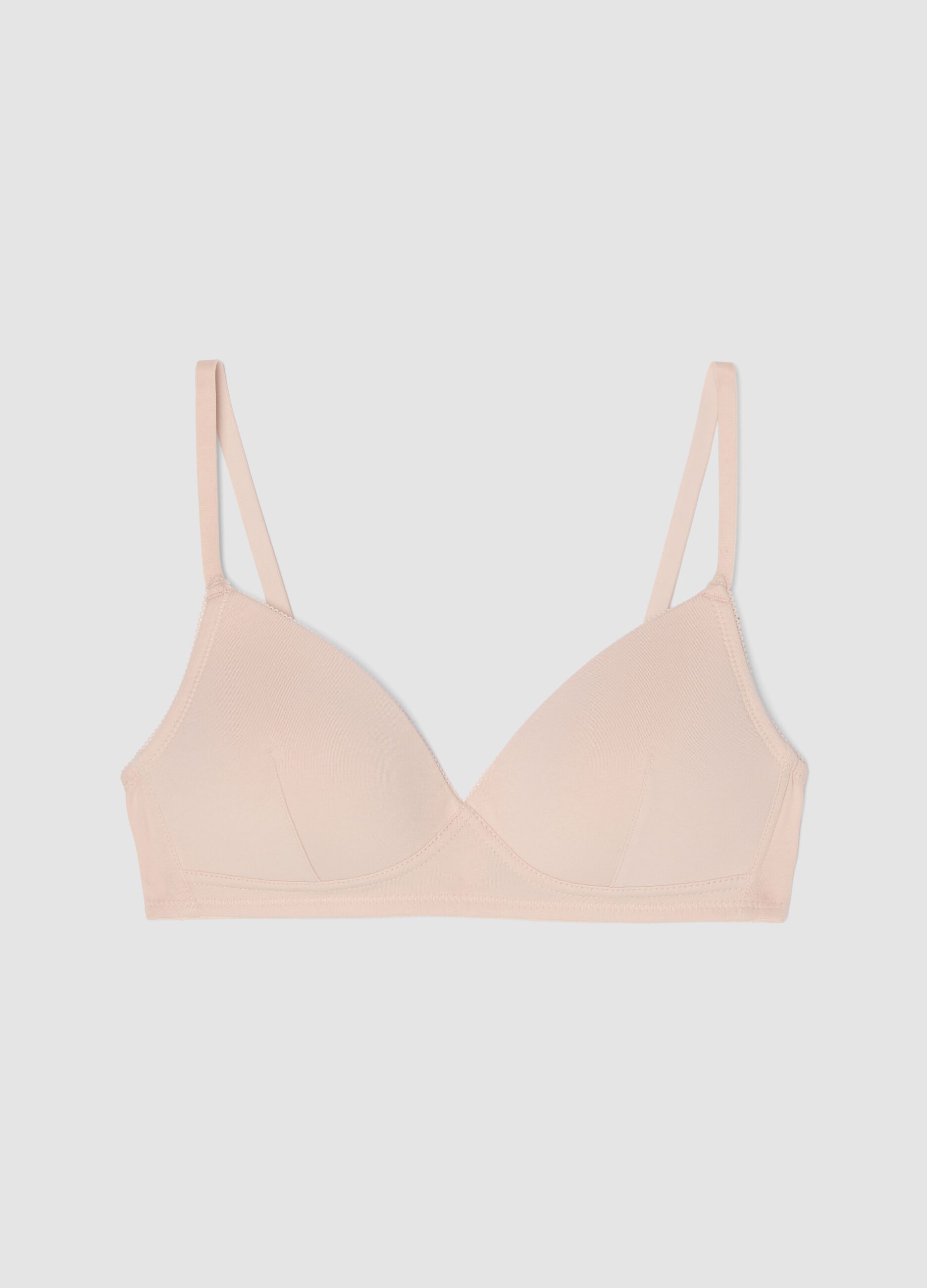 Pink Stretch Cotton Padded Bra