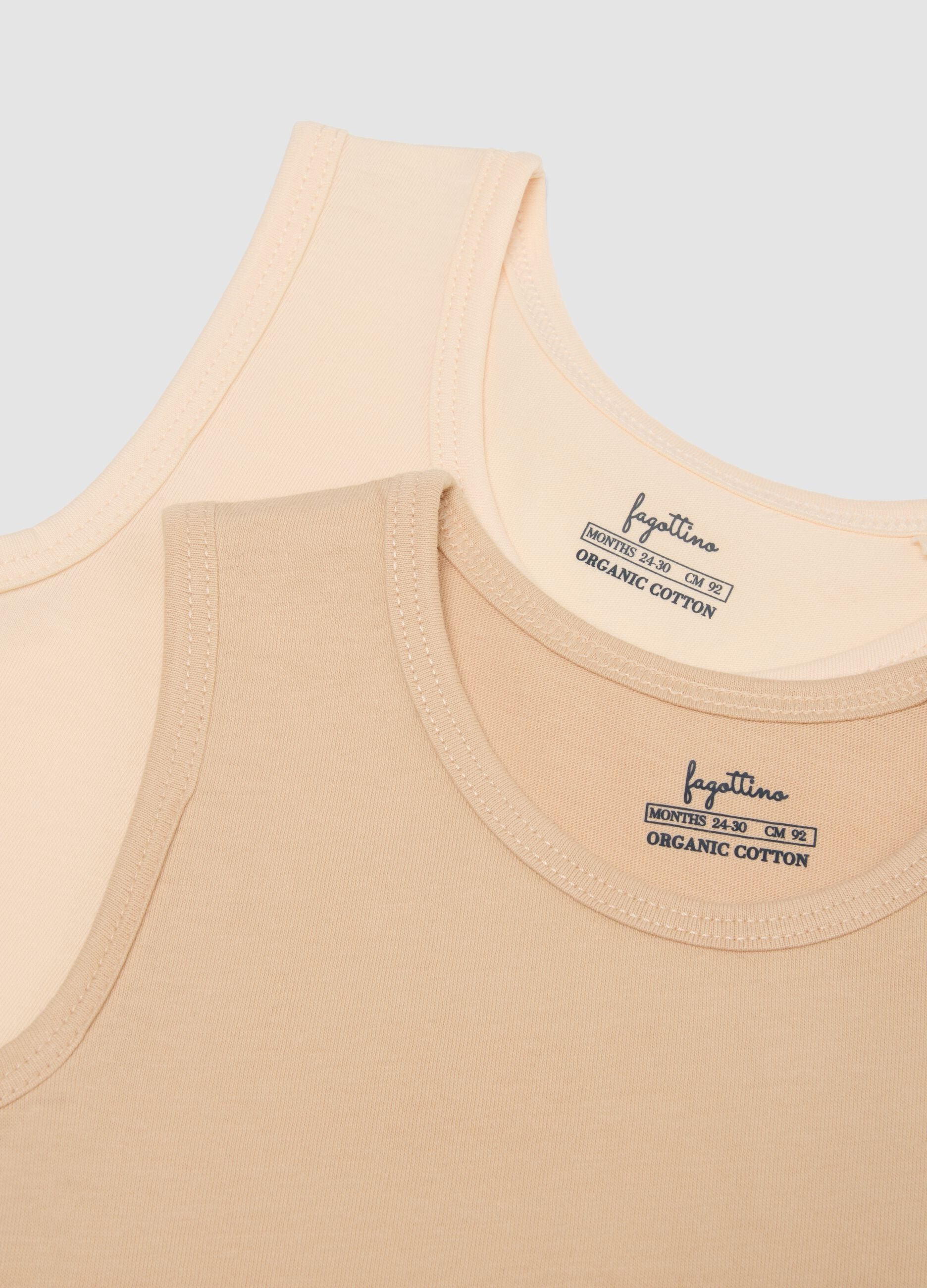 Triple pack of multicolour pure cotton vests for newborns with regular fit