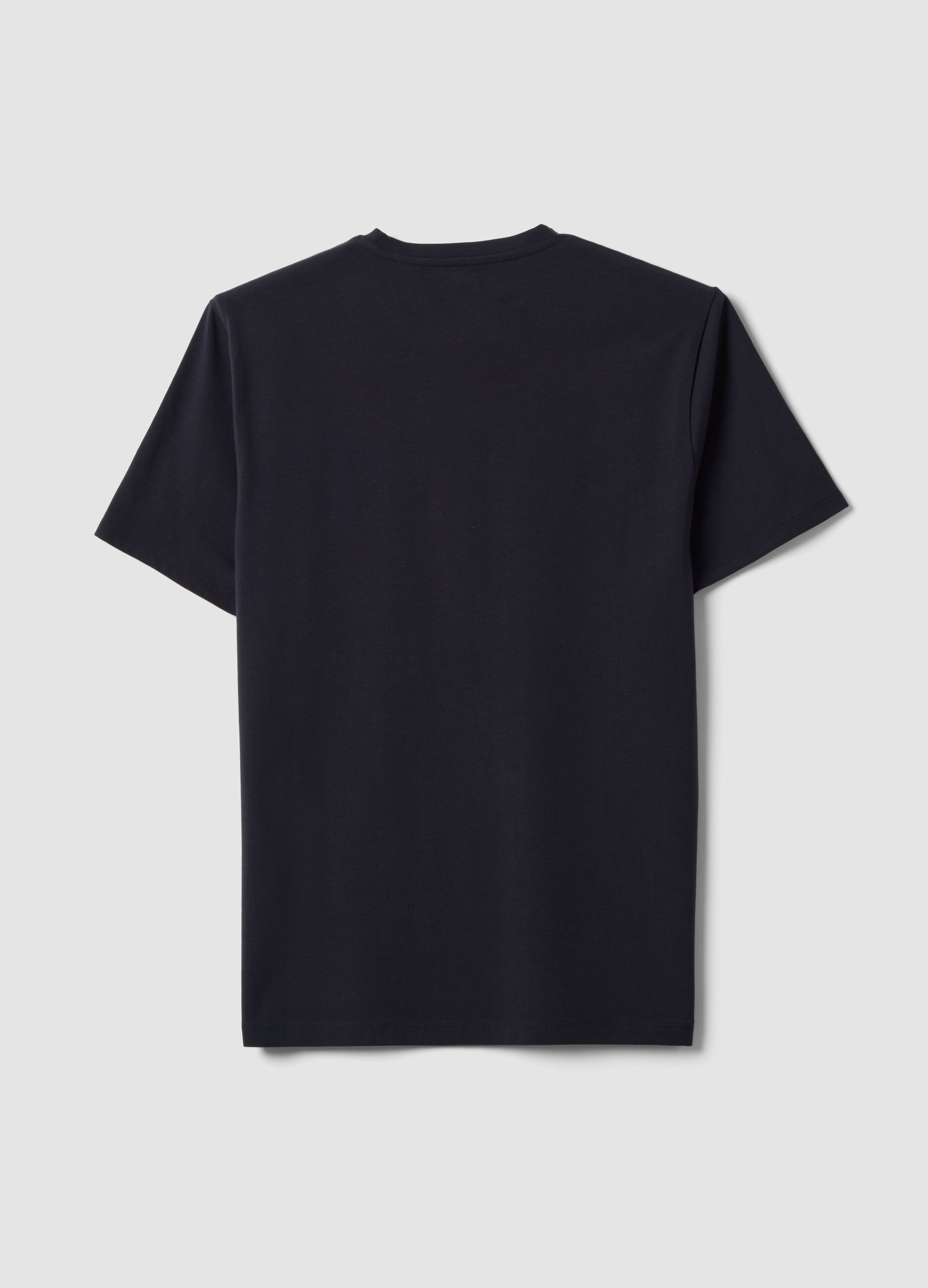 Men&rsquo;s black organic cotton slim-fit short-sleeve T-shirt