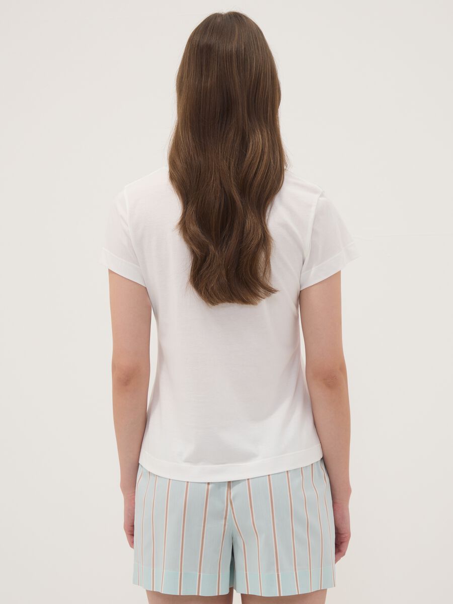 White organic cotton Mickey Mouse print pyjama T-shirt_3