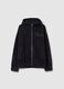 Boys' Regular Fit Black Pure Cotton Hoodie with Zip_3