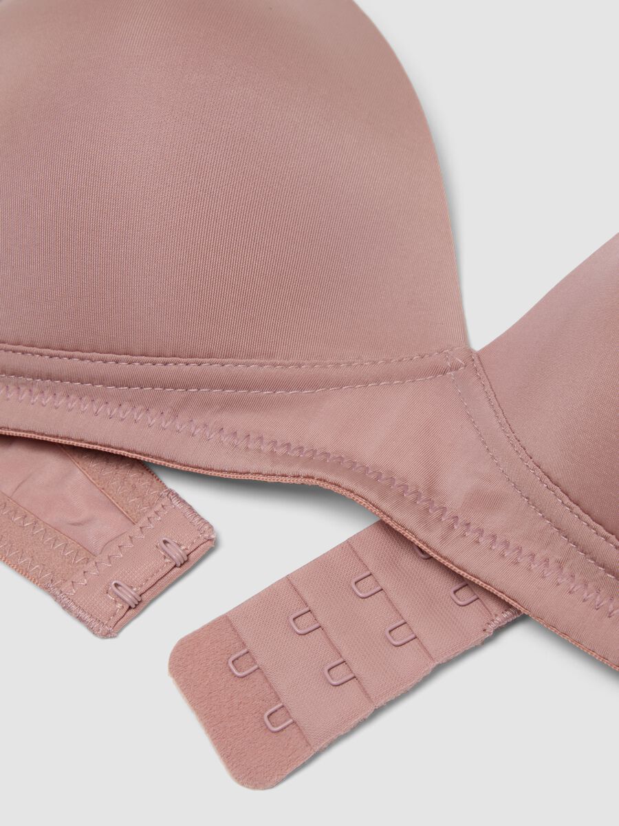 Pink padded bra in stretch fabric_1