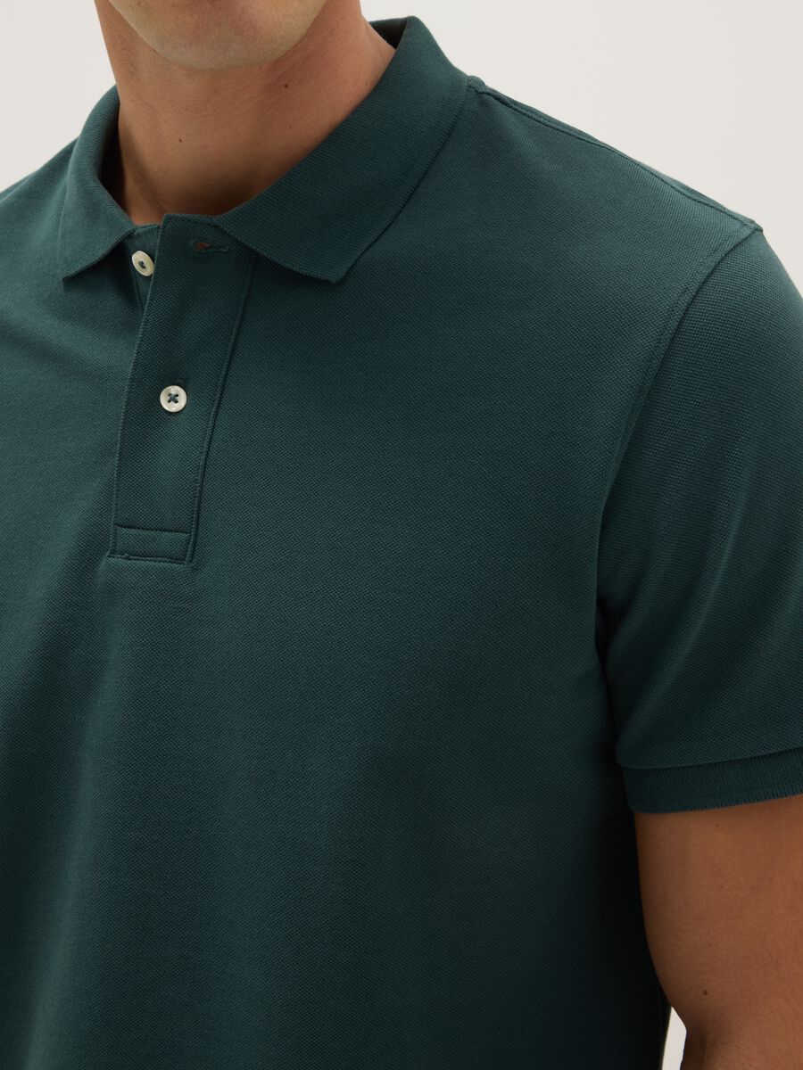 Green pure cotton polo shirt regular fit_4