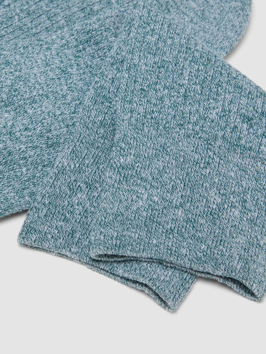 Long green stretch cotton and linen blend socks_2