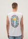 White pure cotton regular-fit vest with print_2