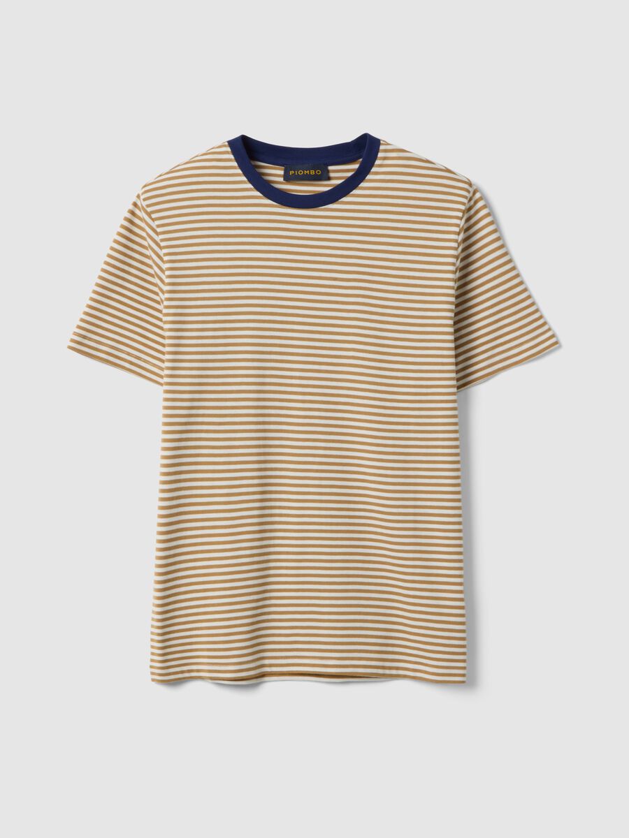 Multicolour striped pure cotton t-shirt regular fit_4