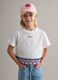 Girls' white pure cotton T-shirt regular fit with embroidery_0