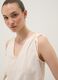 White pure cotton V-neck blouse, regular fit_0