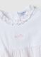 Multicoloured pure cotton baby girl's romper with a ruffled collar_2