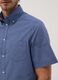 Blue short-sleeved regular-fit checked shirt, easy iron_3