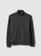 Grey regular fit cotton-blend sweatshirt with half zip_4