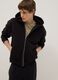 Black oversized cotton blend hoodie_0