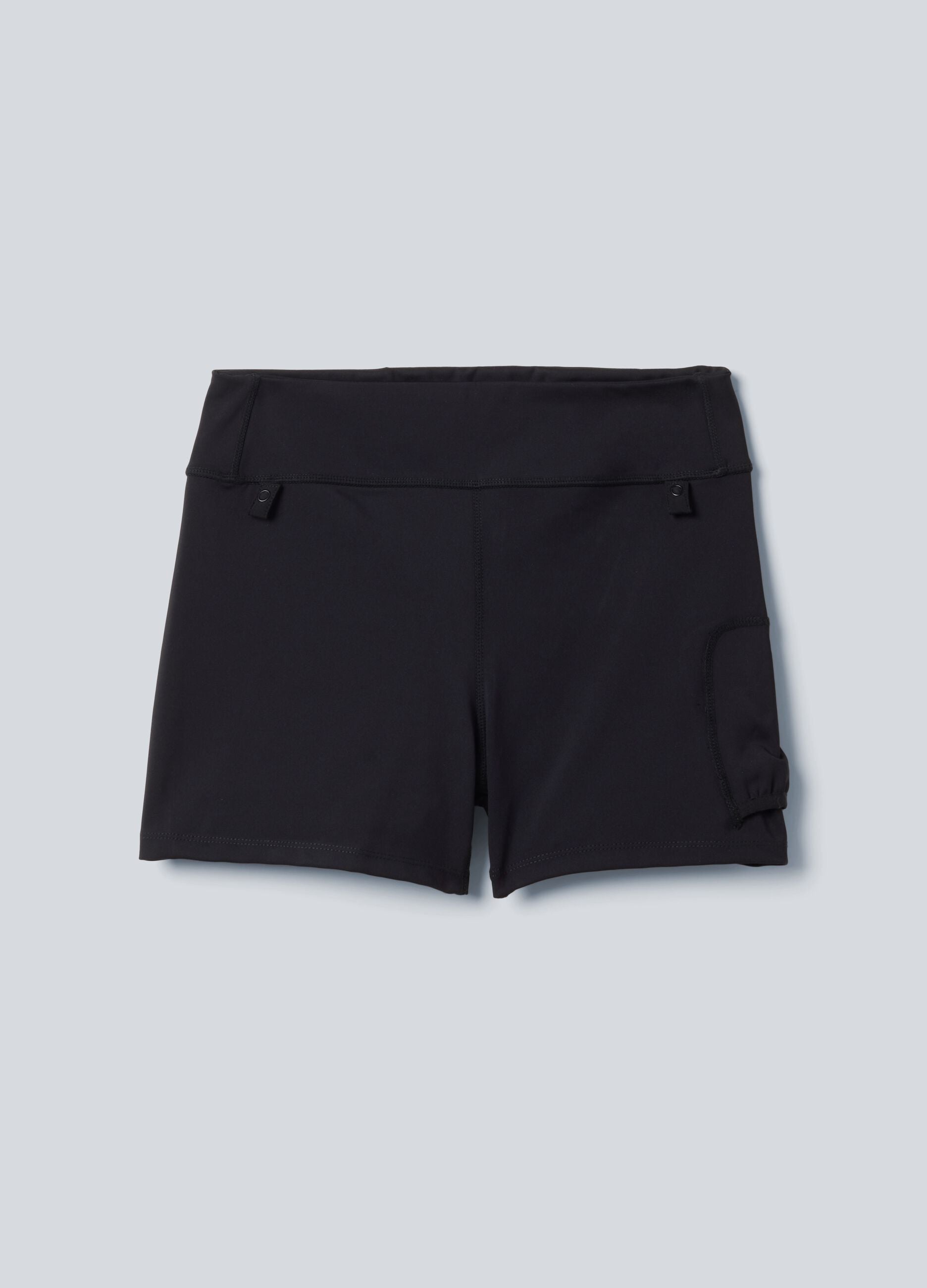 Black ALTAVIA COURT pleated sports shorts in stretch fabric with removable inner short