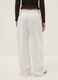 White Stretch Cotton Baggy Trousers_3