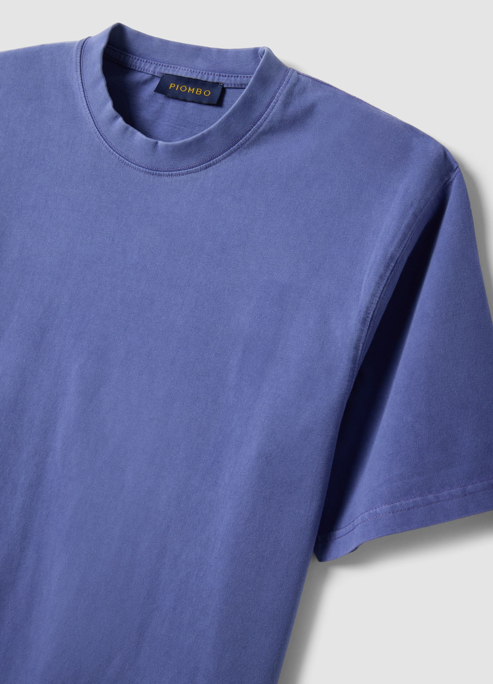 Blue pure cotton T-shirt with relaxed fit