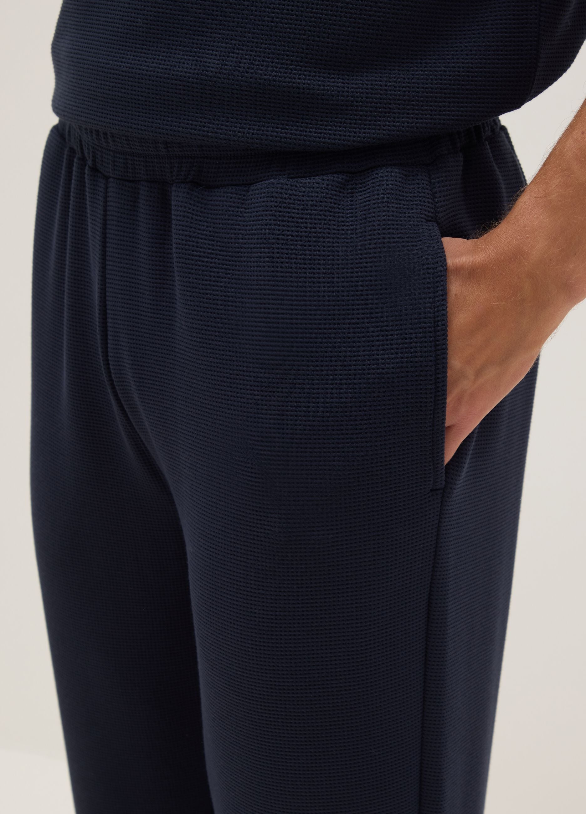 Blue viscose blend pyjama trousers regular fit