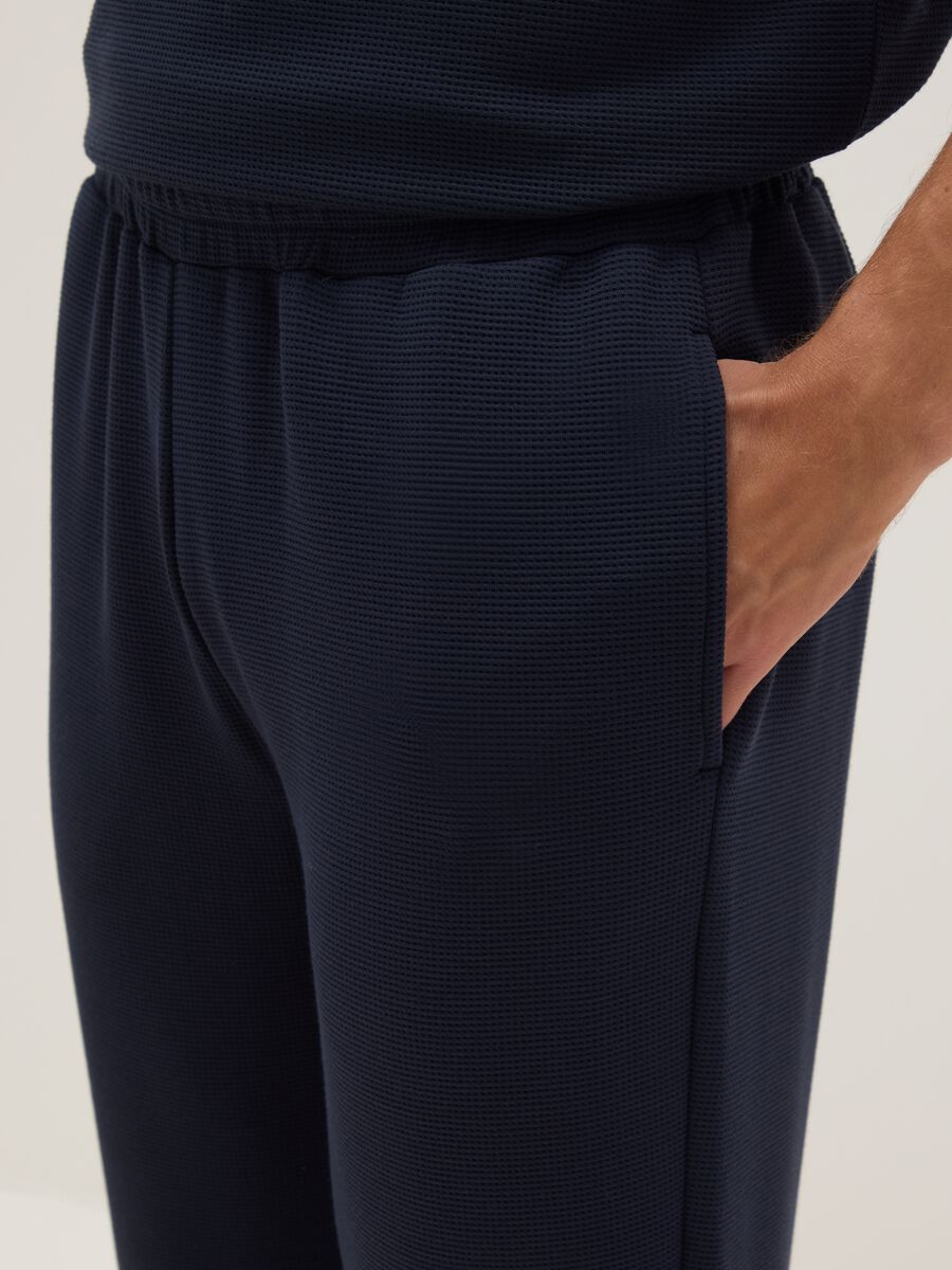 Blue viscose blend pyjama trousers regular fit_3