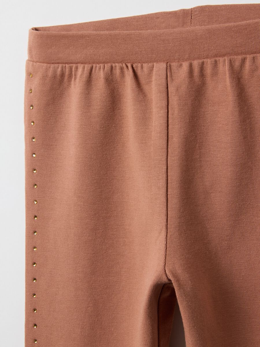 Orange Slim Fit Baby Cotton Leggings_2