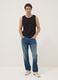Black crew-neck cotton vest top, regular fit_1