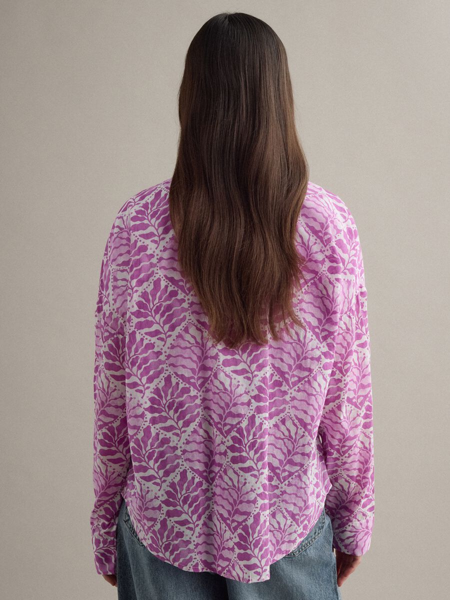 Regular fit multicolour pure cotton shirt with floral pattern_3