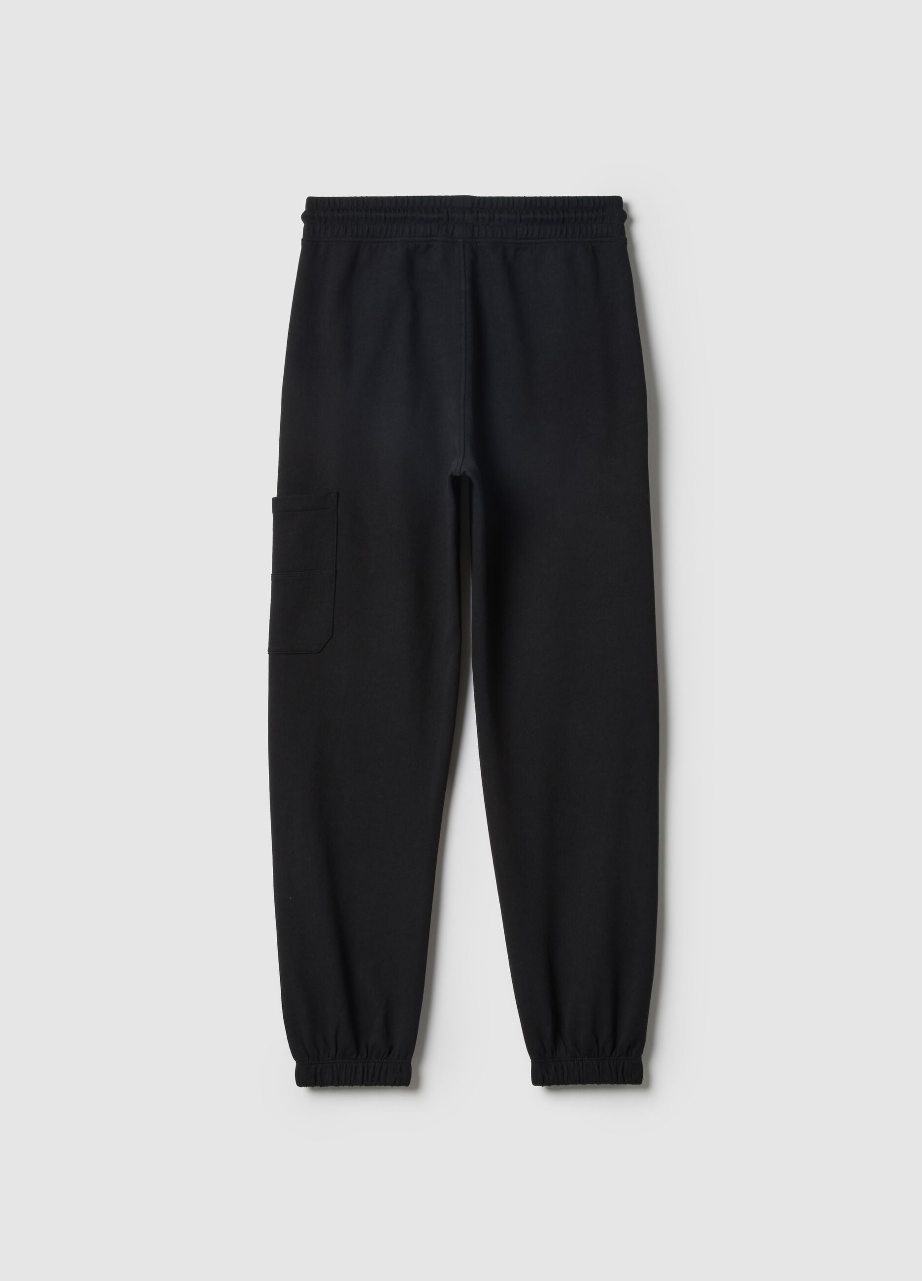 Black pure cotton over fit joggers for boys