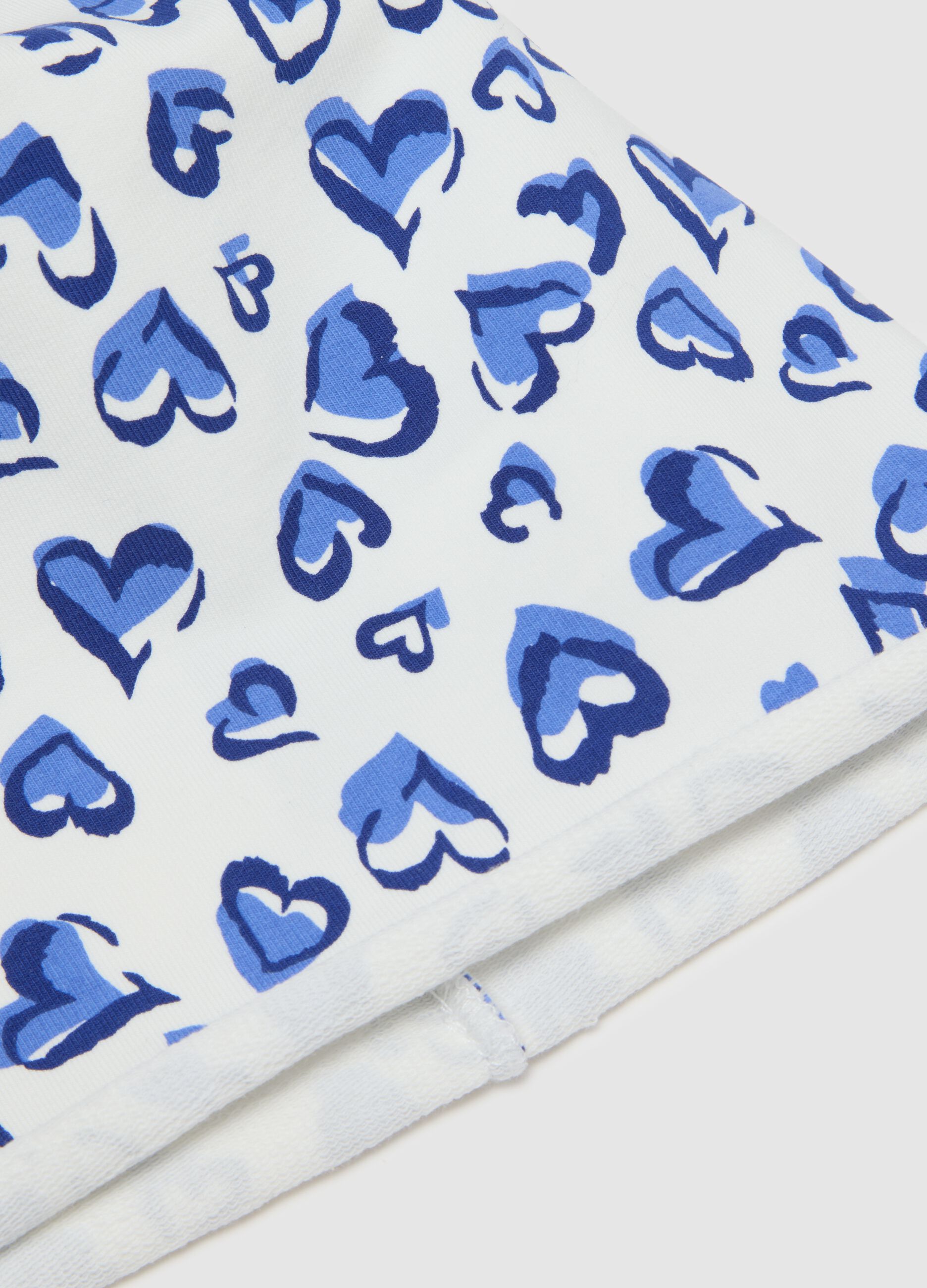 Multicolour Stretch Cotton Hat with Hearts for Girls
