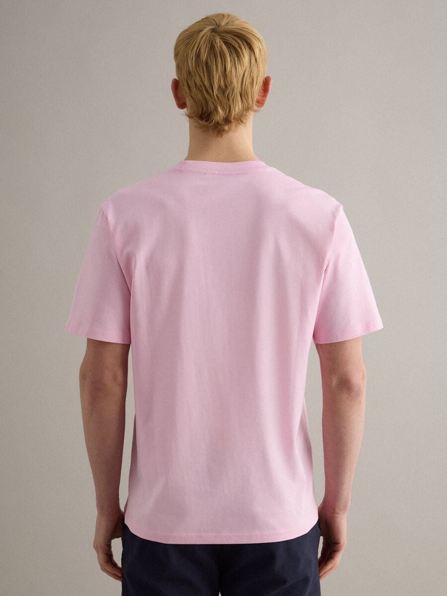 Pink pure cotton crew neck t-shirt with relaxed fit_3