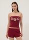 Red bandeau top in stretch cotton_1