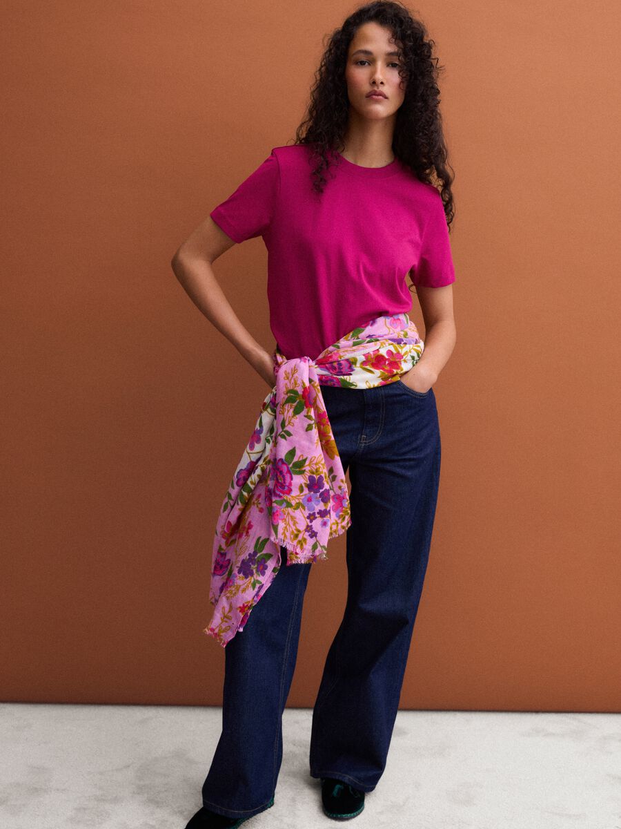T-shirt girocollo rosa in puro cotone Supima regular fit_2