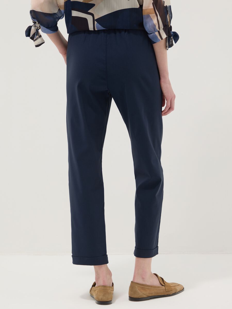 Blue stretch viscose trousers, regular fit_2