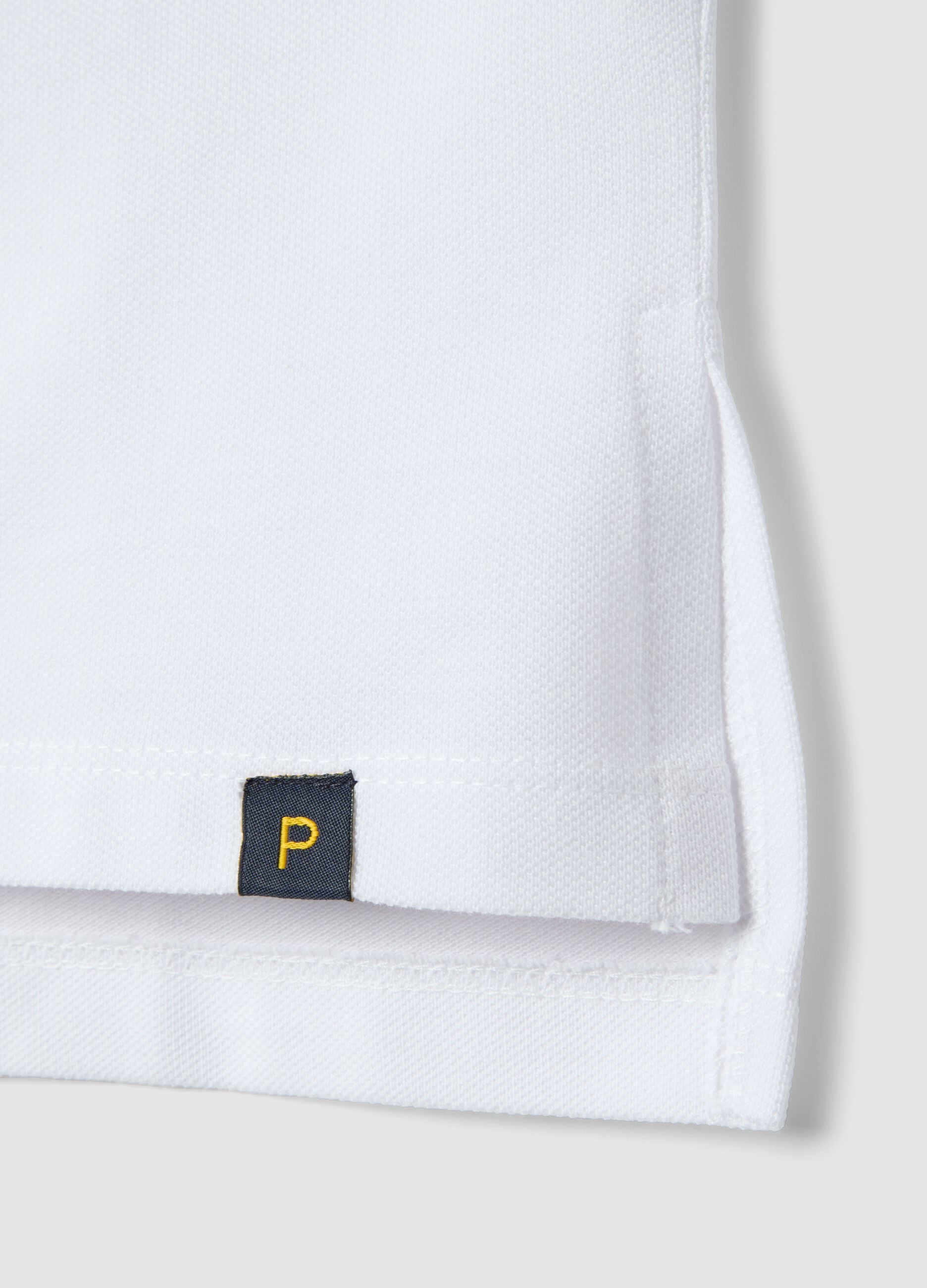 White organic cotton polo shirt, regular fit