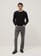 Grey stretch cotton blend slim fit chino trousers_0