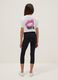 Girls' black stretch cotton slim fit leggings with heart detail_1